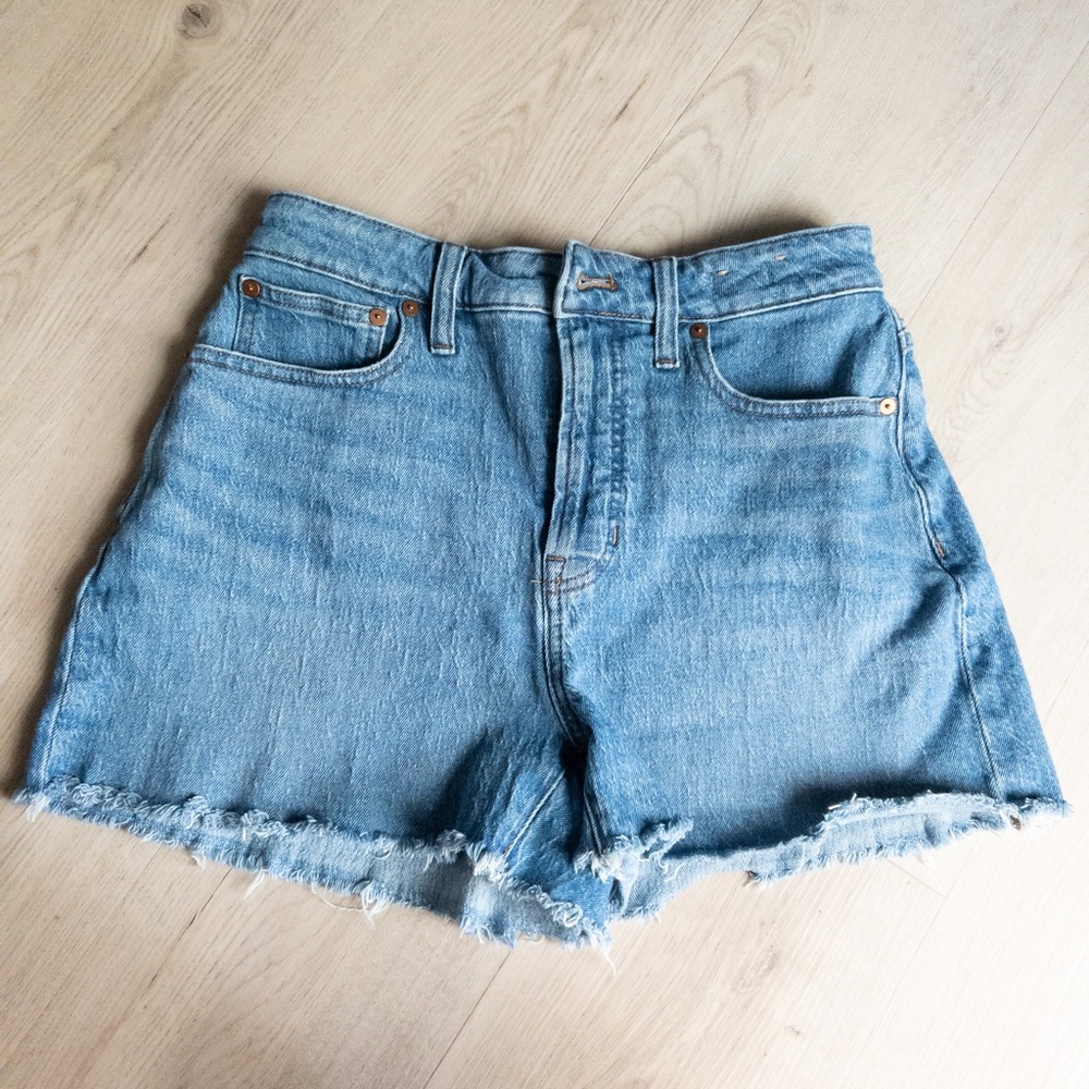Madewell Light Blue Distressed Denim Jean Shorts